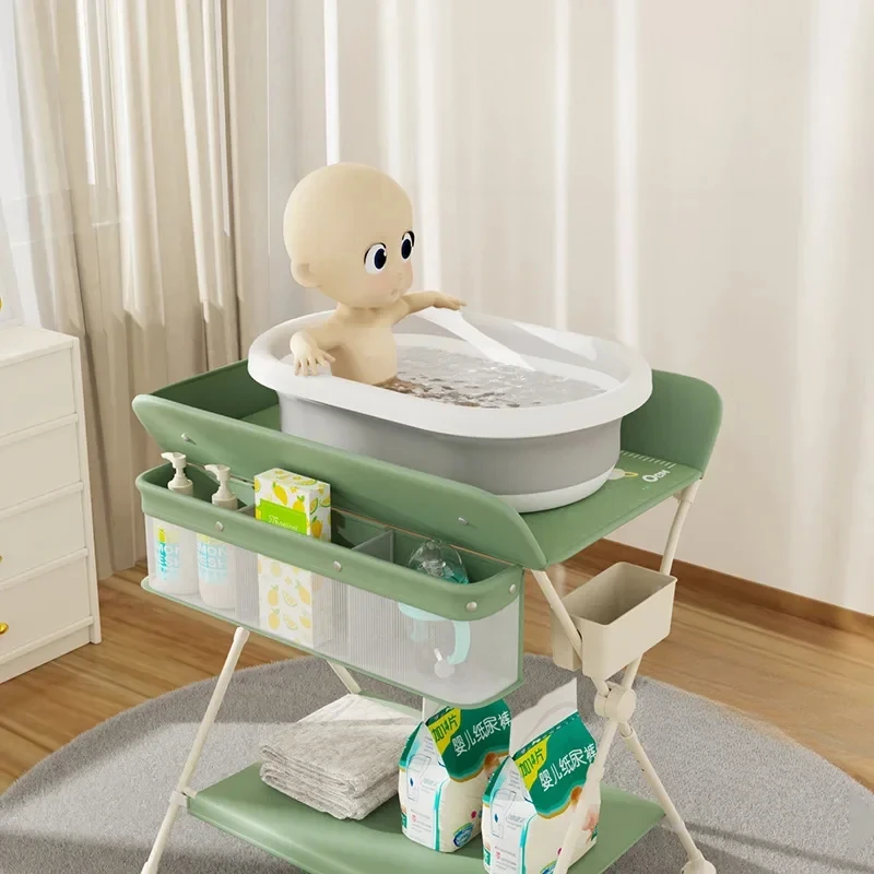 EG180 Multi-Function Baby Diaper Changing Table, Foldable Newborn Massage Table, Portable Baby Care Station