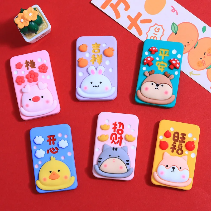 Tarjeta grande de resina de 10 piezas, cabujón plano para manualidades de álbum de recortes, 55mm, tarjetas grandes de dibujos animados, adorno de Parte posterior plana, accesorio de resina