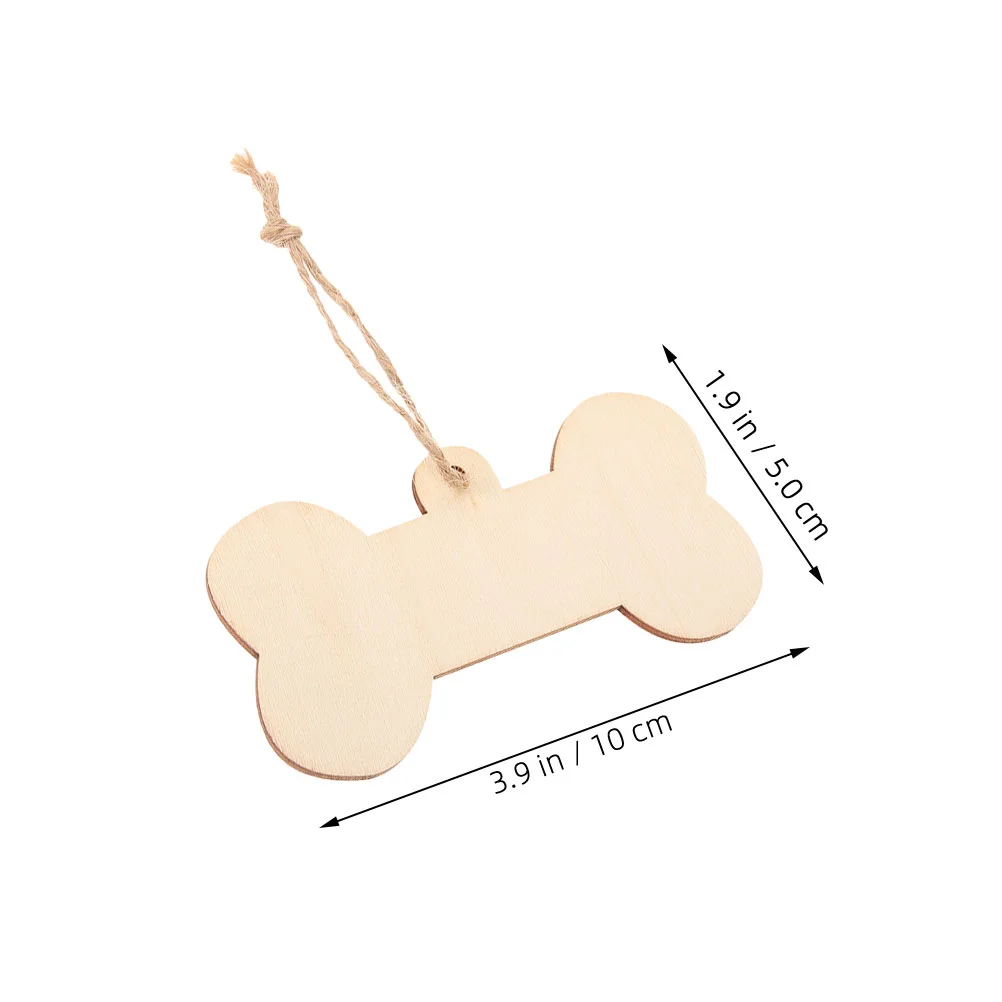 30pcs Wood Sign Blank Dog Bone Cutouts Unfinished Wooden Tags for Decoration Craft Gifts Kids Painting Handicrafts