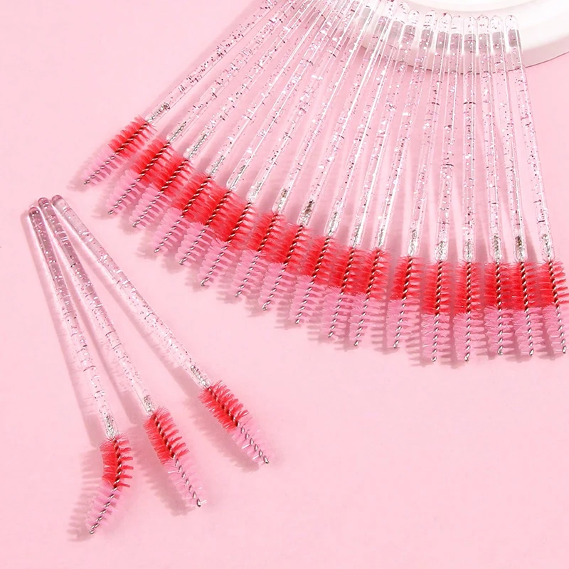 50pcs Colored Eyelash Brush Lash Mascara Wand Eyelash Curler False Lash Extension Tool Bendable Brow Brush Comb