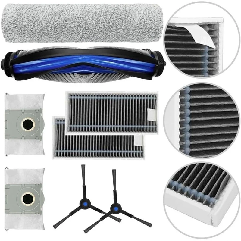 M14K-Replacement Parts For Ecovacs X8 Pro For Omni Robot Vacuum Cleaners Main Side Brush HEPA Filter Dust Bags
