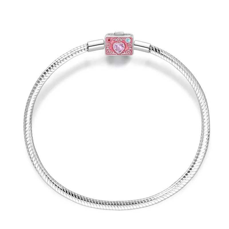 Trendy 925 Sterling Silver Vintage camera Chain Bracelet Fit DIY Charms Bead Fine Valentine's Day Jewelry Gift