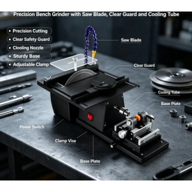1850W Multifunctional Gem Cutting Polishing Machine Mini Bench Grinder Saw For Jade Emerald Carving Jewelry Processing Tools