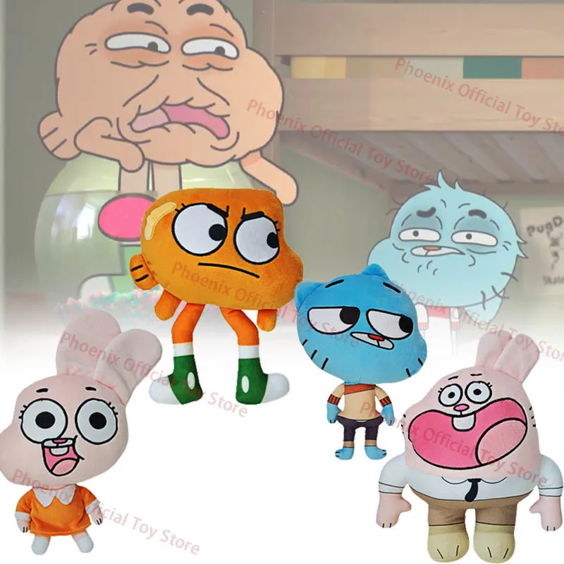 

NEW World Of Gumball Plush Cartoon Darwin Anais Richard Plushie Anime Gumball Stuffed Doll Soft Pillow Doll Toy Children's Gift