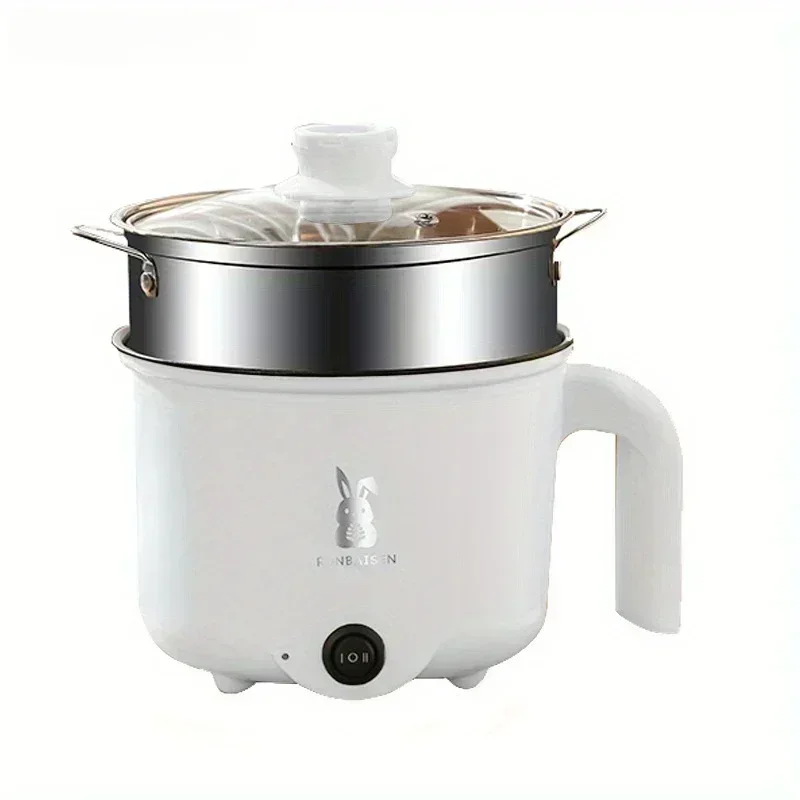 220 فولت طباخ كهربائي صغير متعدد الوظائف وعاء الطبخ غير عصا مقلاة رامين عنبر صغير الكهربائية إناء/ قدر لطيف الكرتون