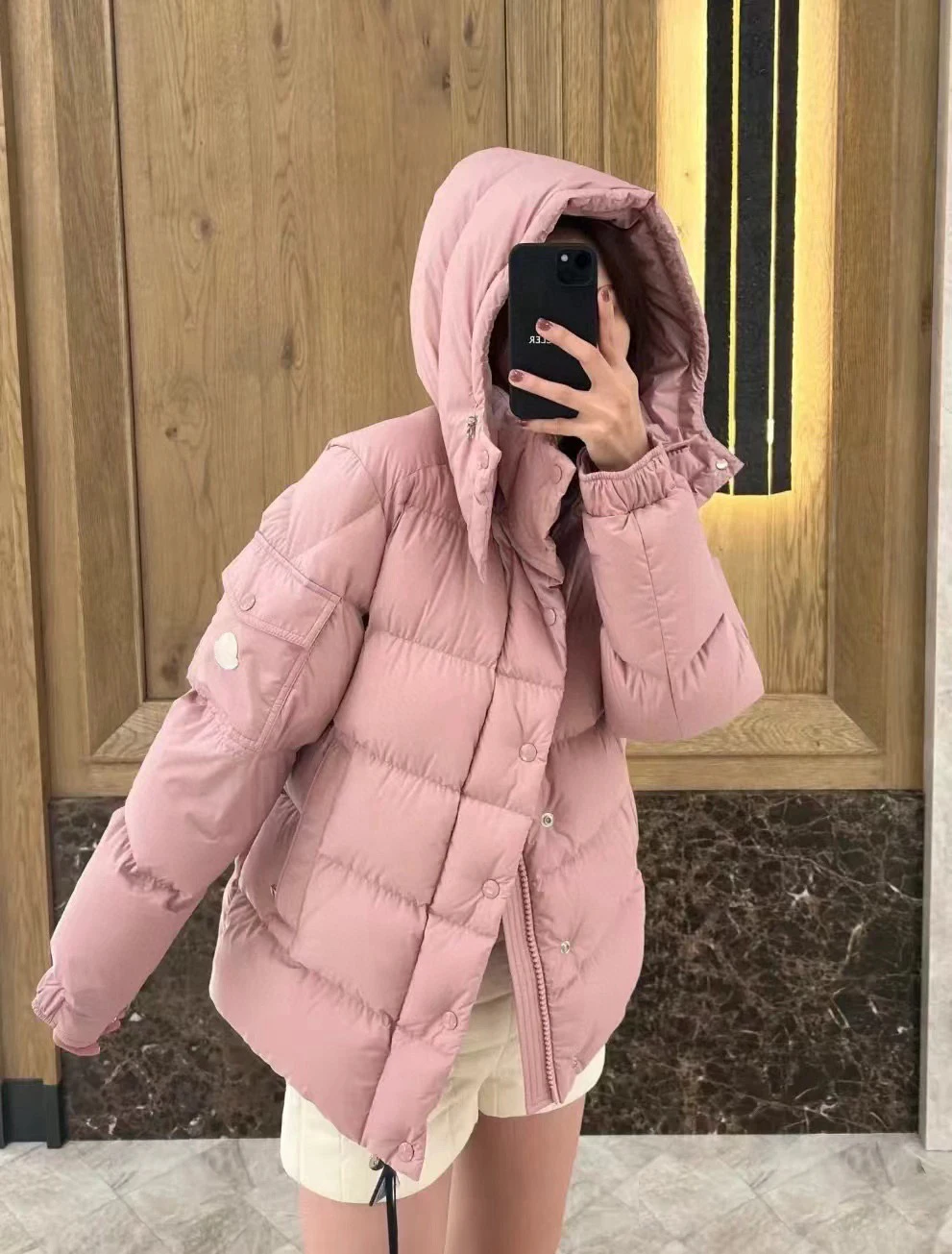 Adam Maya Classic Matte down Jaet 24FW Couples Outerwear Women's Men's Commute Sle Detachable Hood White Goose down