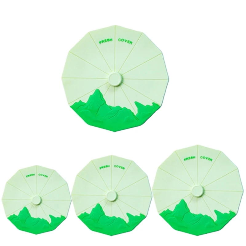 Set 4 coperchi per ciotole in silicone Copri alimenti resistenti calore Coperchi elasticizzati a prova perdite