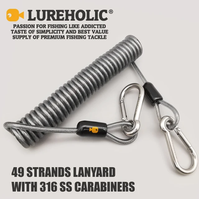 Lureholic Strengthen Lure Fishing Lanyard 49 nici drutu stalowego Skręcona lina mocująca Mocna z karabińczykami 316SS