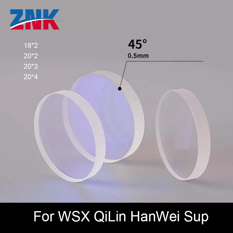 ZNK 10Pcs Fiber Laser Welding Protective Lens 18x2 20x2 20x3 20x4mm for WSX QiLin HanWei Sup Au3tech Welding Lens