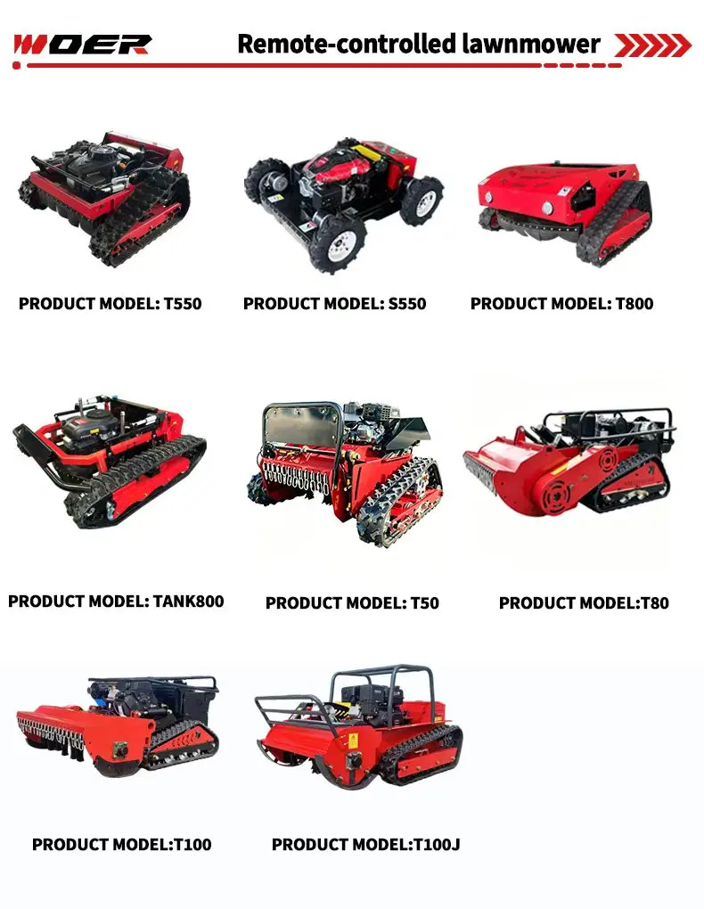 Versatile 100cm Remote Control Lawn Mower Tracked Robotic Slope Mower With High Capacity 48V Battery for Sustainable Farm Land