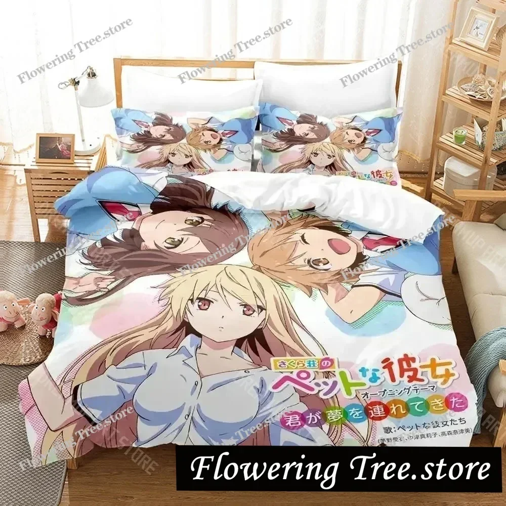 Anime The Pet Girl of Sakurasou Mashiro Shiina Bedding Set Boys Girls Twin Queen King Size Duvet Cover Pillowcase Bed boys Adult