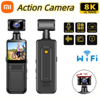 Xiaomi 8K HD Handheld Pocket Camera 180 ° Rotating Mini Portable Camera Wearable Night Vision Outdoor Sports Camera 2025 New
