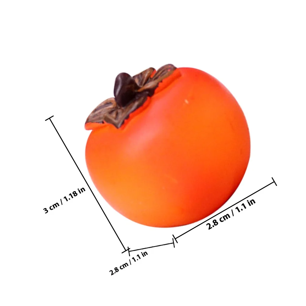 6pcs 미니 가짜 감 모델 시뮬레이션 과일 소품 홈 장식 인형 집 장식 사진 소품 인공 과일