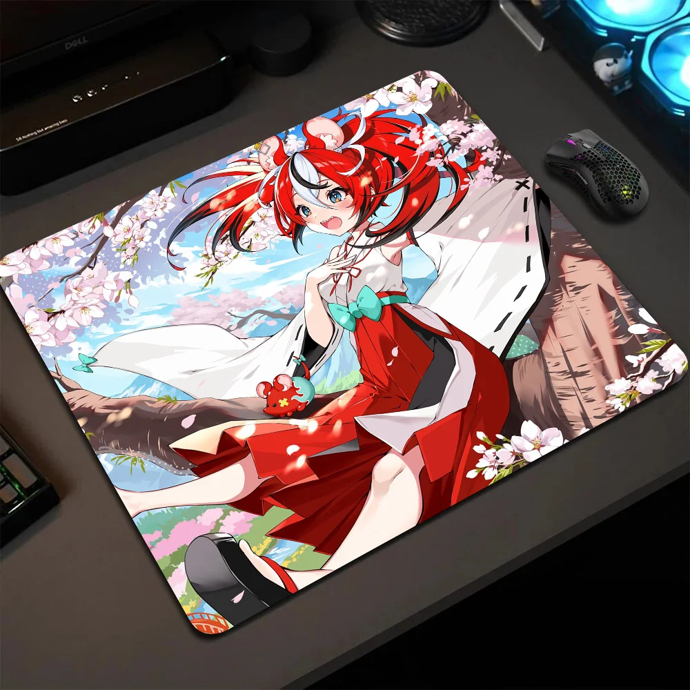 Hakos Baelz Virtual Youtuber Hololive Girl Anime Mousepad Small LockEdge Mouse Pad For Gamers Computer Desk Pad Anti-slip Rubber