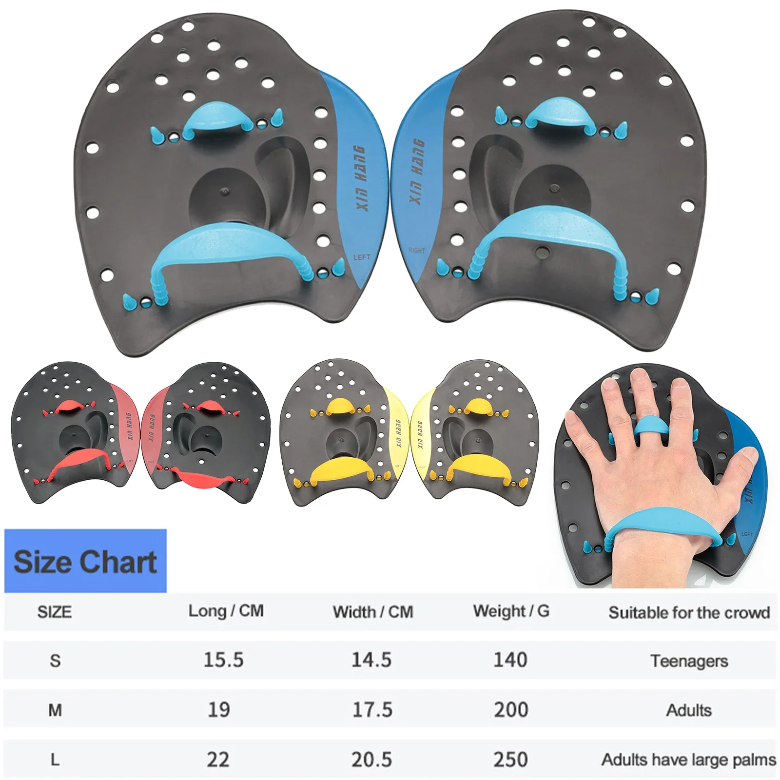 

Swim Training Hand Paddles for Adult Kid Swim Training Hand Fin Flipper Unisex Swimming Hand Paddles for Men Women Kids Pool toy