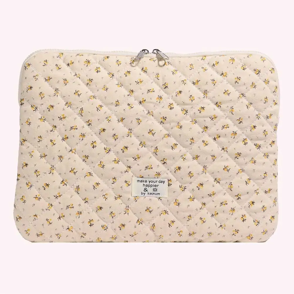 Flor impressa capa para laptop acolchoada bolsa de transporte para laptop capa protetora para laptop de 11-15 polegadas tablet