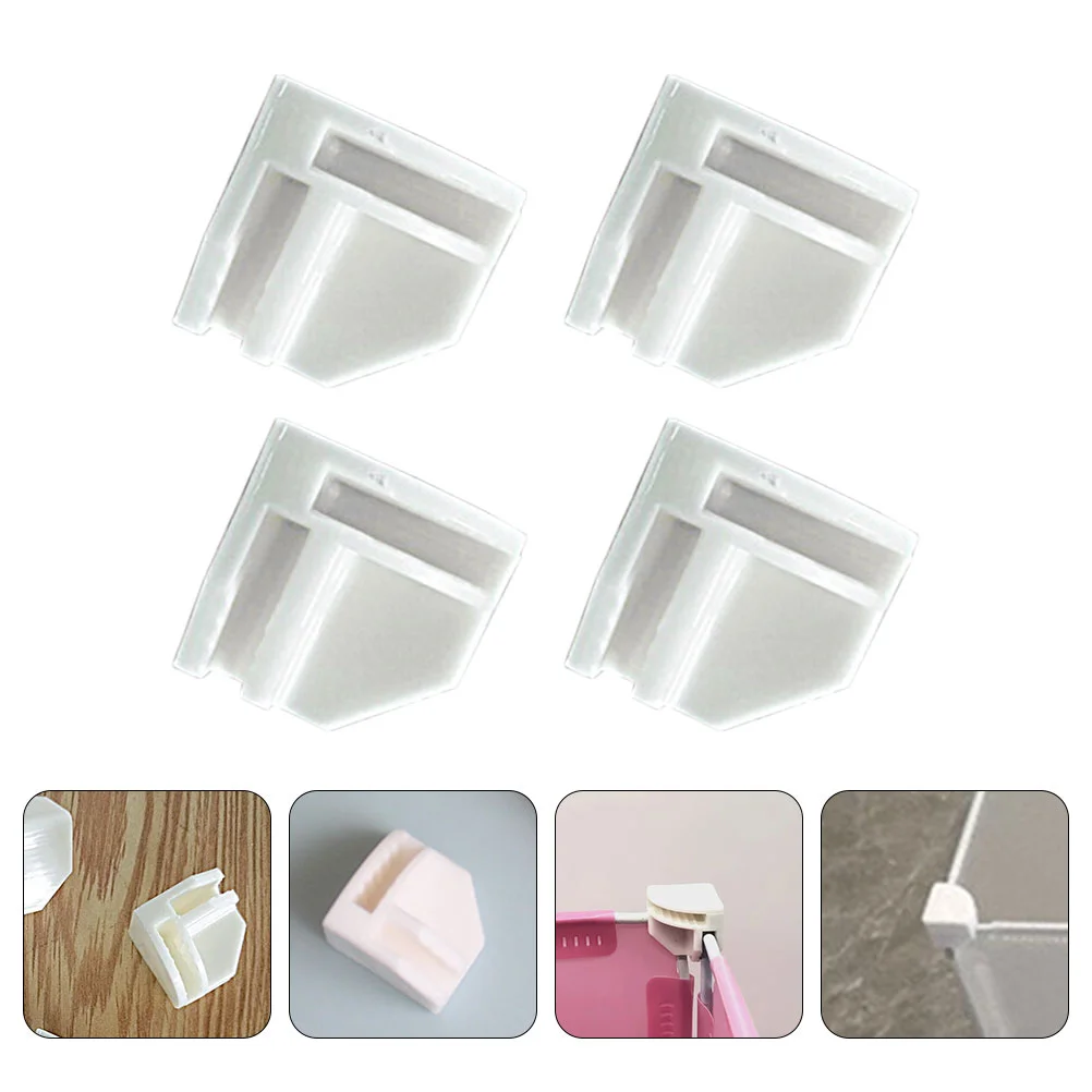 50pcs White Corner Clips Cube Connectors Modular Shelving Wire Closet ganizer Plastic Storage Buckle Easy Assembly