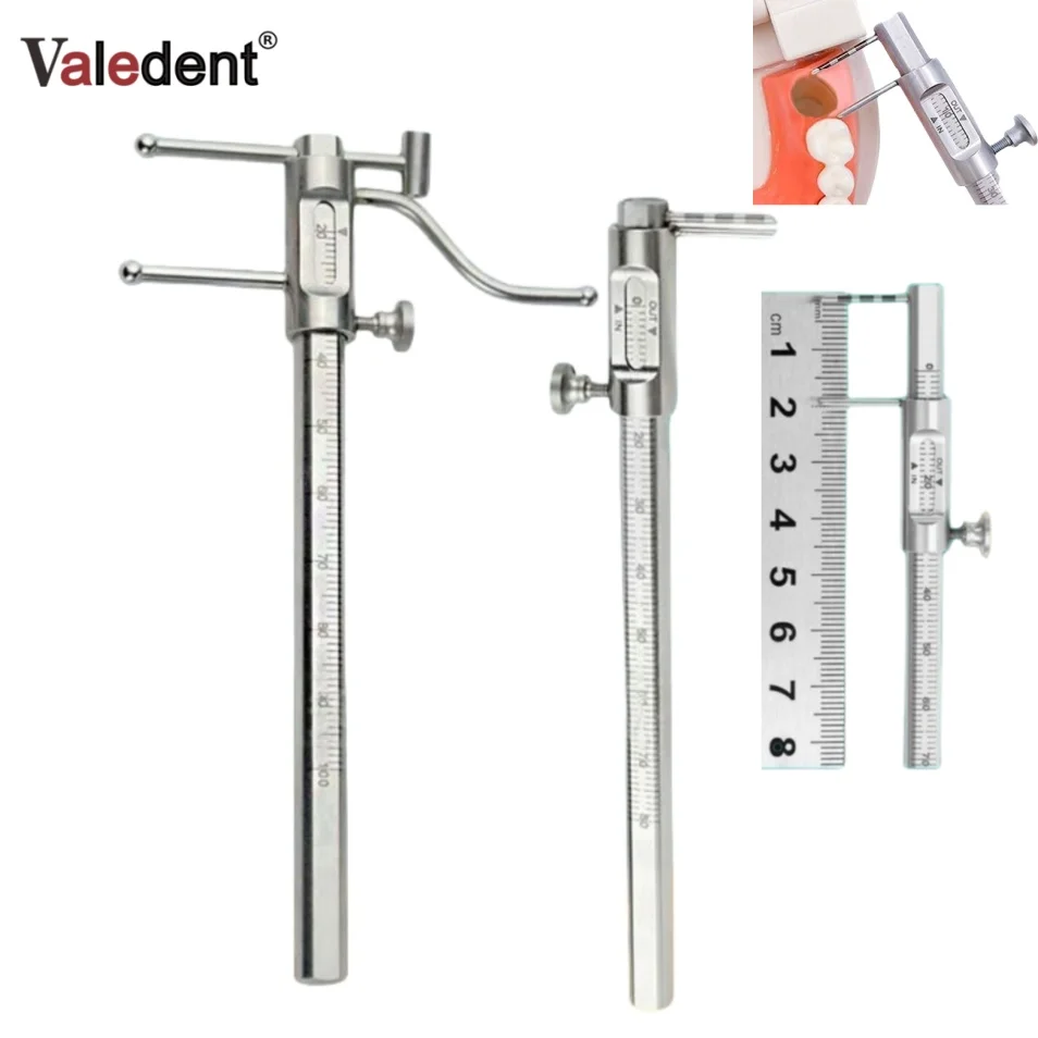 

Стоматологический ортодонтический скользящий штангенциркуль Индикатор подбородка Измерительная линейка Штангенциркули Расстояние Вертикальное измерение расстояния Калибр для имплантатов