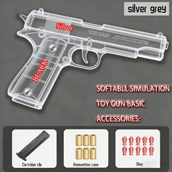Black Automatic Colt 1911 Automatic Shell Soft Bullet Toy Gun Air Gun CS Shooting Weapon Boy Toy (continuous Firing) gift