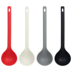 Long Handle Solid Color Non-stick Silicone Ladle Soup Spoon Heat Resistant Hot Pot Porridge Scoop Japanese Kitchen Utensils