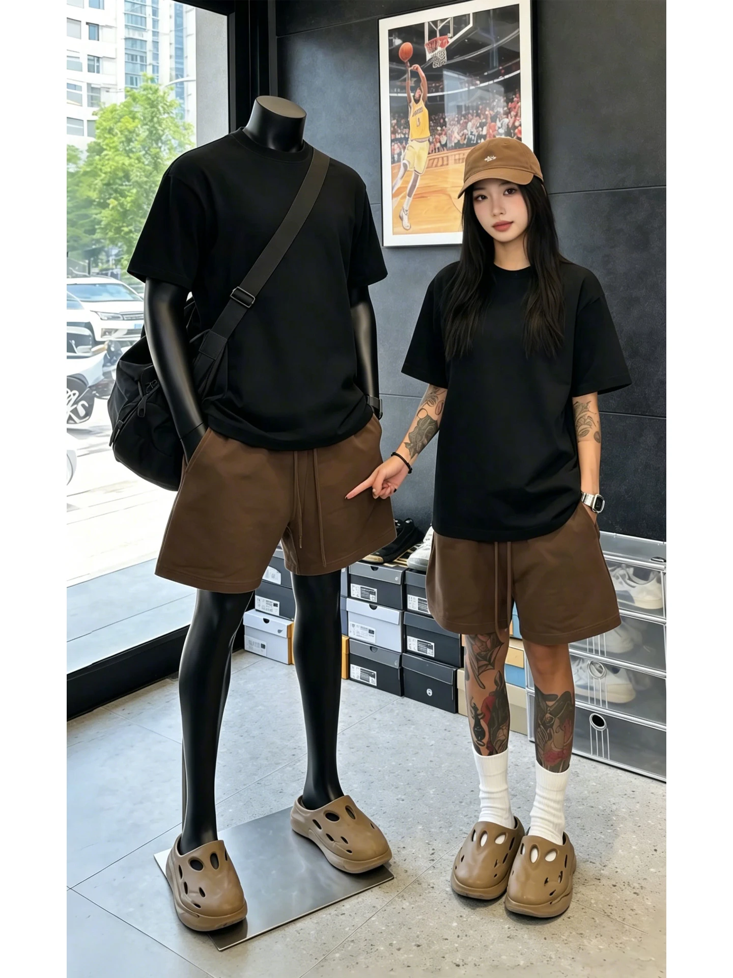 Cleanfit Brown Sports Shorts Men's Summer American Basketball Heavyweight 4-Point Loose Casual Five-Point Pants