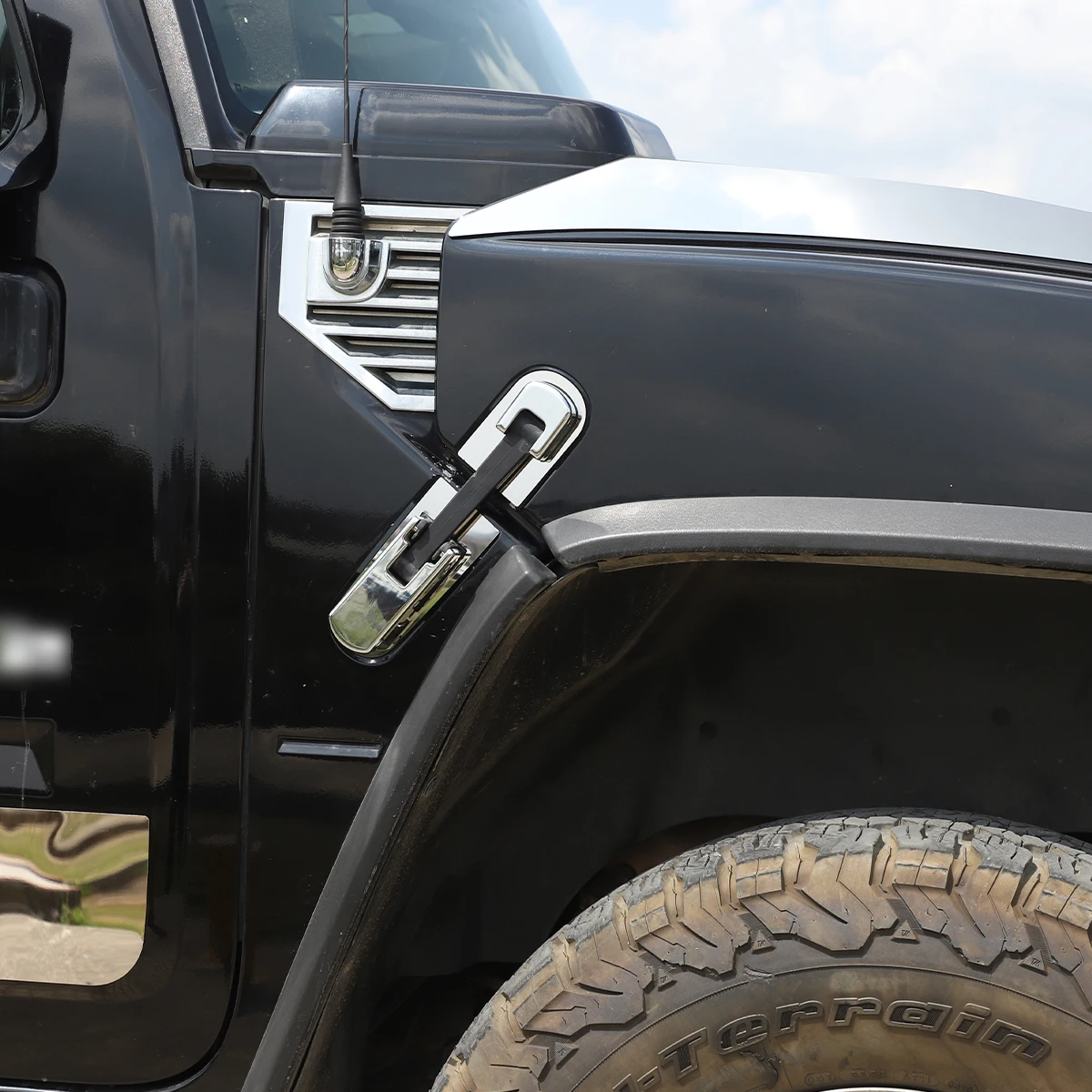 For Hummer H2 03-09 car styling Stainless Silver Car Hood Latch bottom plate Engine cover lock Trim Stickers Car Accessories 6