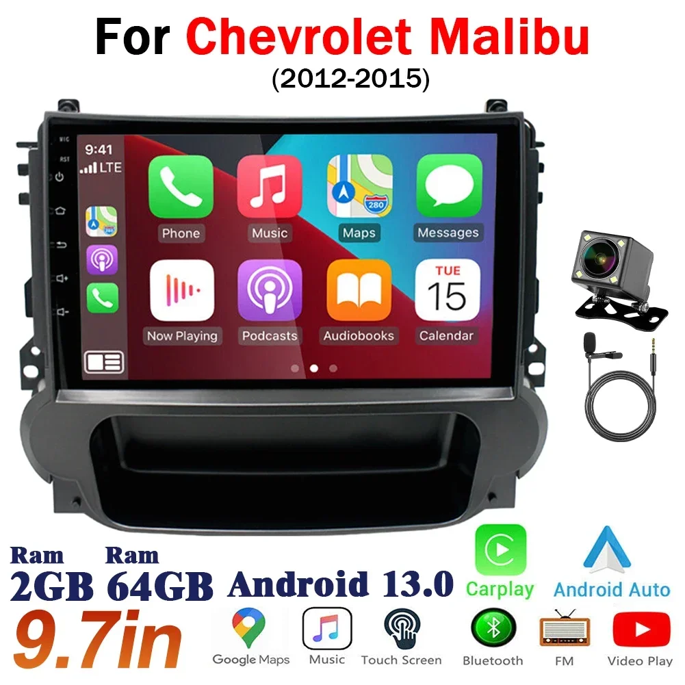 

9Inch Car-play Car Stereo Radio GPS Navi WIFI Compatible for Malibu 2011-2015 Android 13