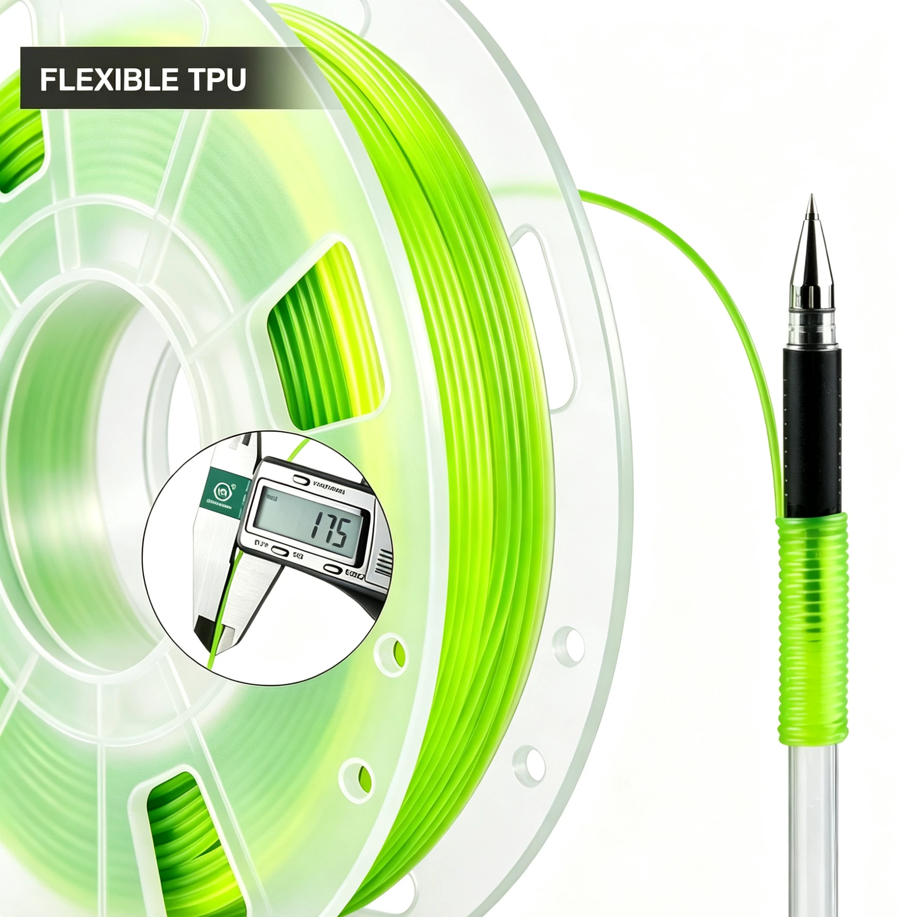 OEM ODM Rubber Like TPU 95A Flexible 1.75mm 3D Printer Filament 1kg Spool for Models