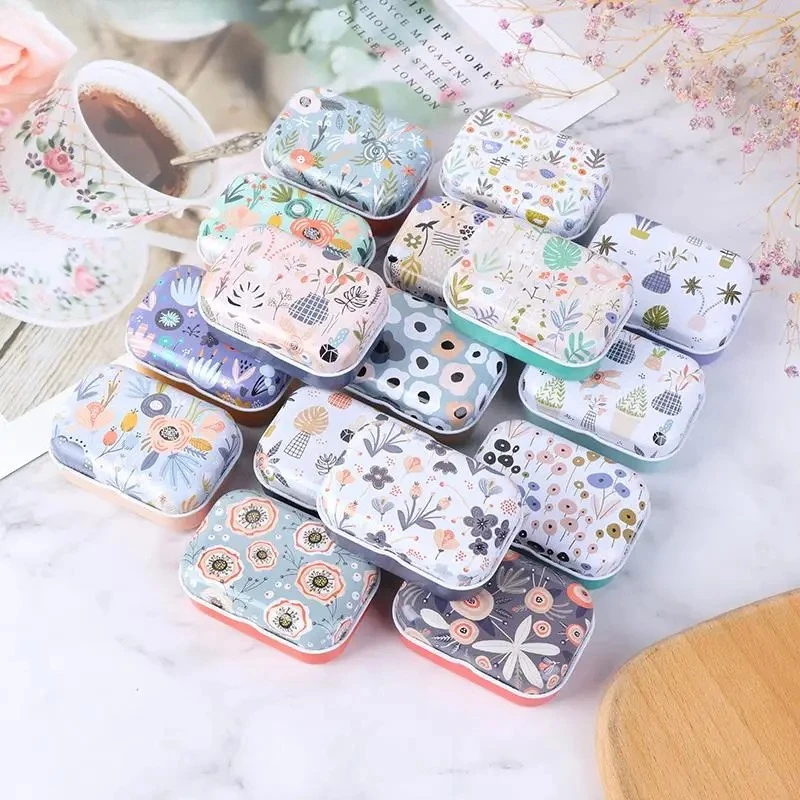 4 قطعة صندوق معدني صغير من القصدير مختومة جرة صناديق التعبئة مجوهرات كاندي صندوق تخزين صغير علب عملة أقراط سماعات هدية صندوق Rabdom #4