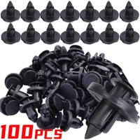 20/100pcs 8mm Diameter Black Vehicle Car Bumper Door Panel Fender Liner Clips Retainer Plastic Auto Fasteners Rivets Clips