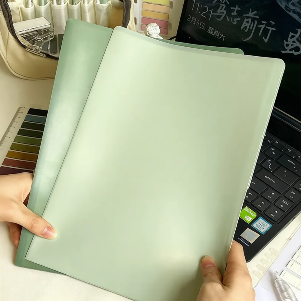 Durable A4 Gradient Folder Thickened Document Organizer Portfolio Storage Bag For School Students Office Paper Filing