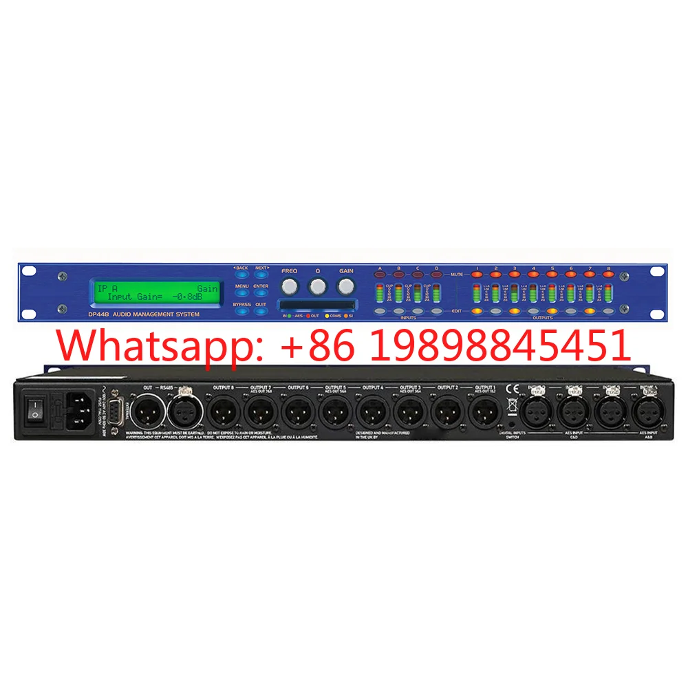 DP446 DP448 DP548 4In 8Out Audio Processor, Three-Stage Dynamic Equalizer for Stage Sound System