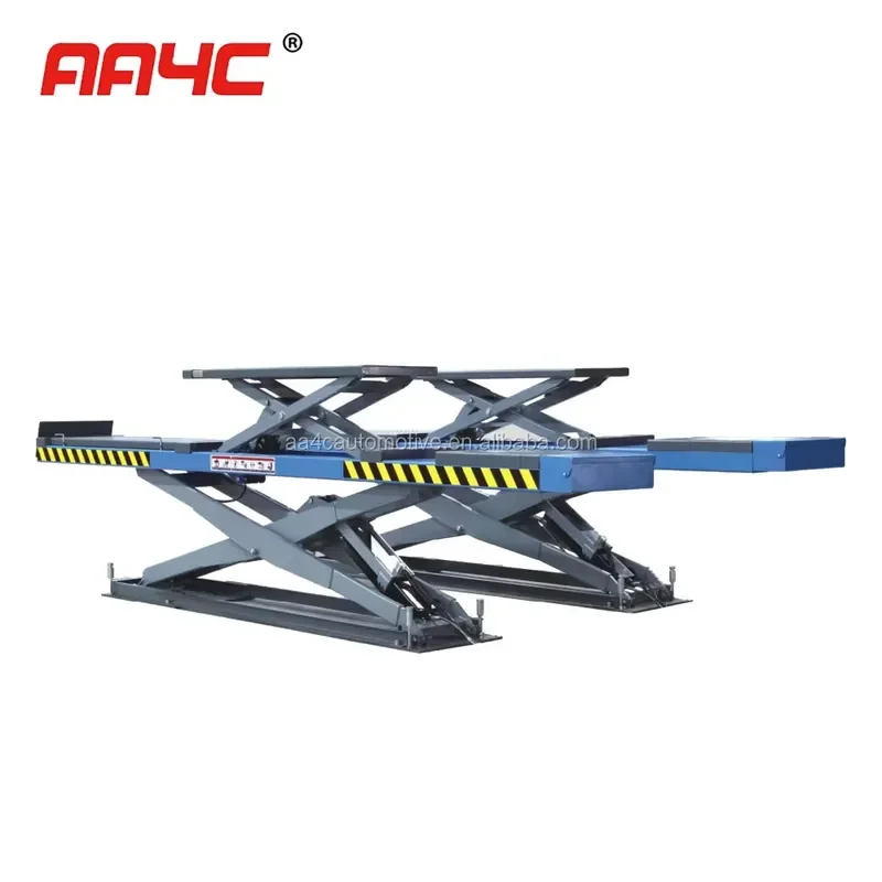 For AA4C In-Ground Hydraulic Alignment Scissor Lift Auto Hoist Vehicle Lift for Cars 3.5T-5.0T Capacity 4.5M-5.0M Runway