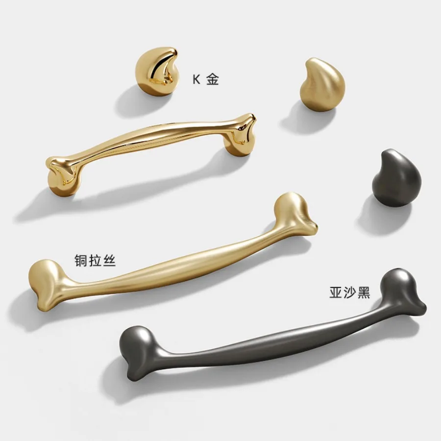 Teardrop-shaped Gold Furniture Handles Modern Simple Handle Kitchen Cabinet Home Accessories Handles for Cabinets and Drawers