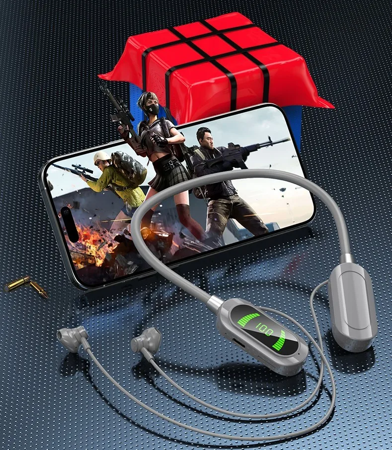 

Bluetooth 5.4 WirelessNeckband Earphones Silicone Hifi 9D Stereo Sports High Quality Sound With Mic Stereo For All Smartphone