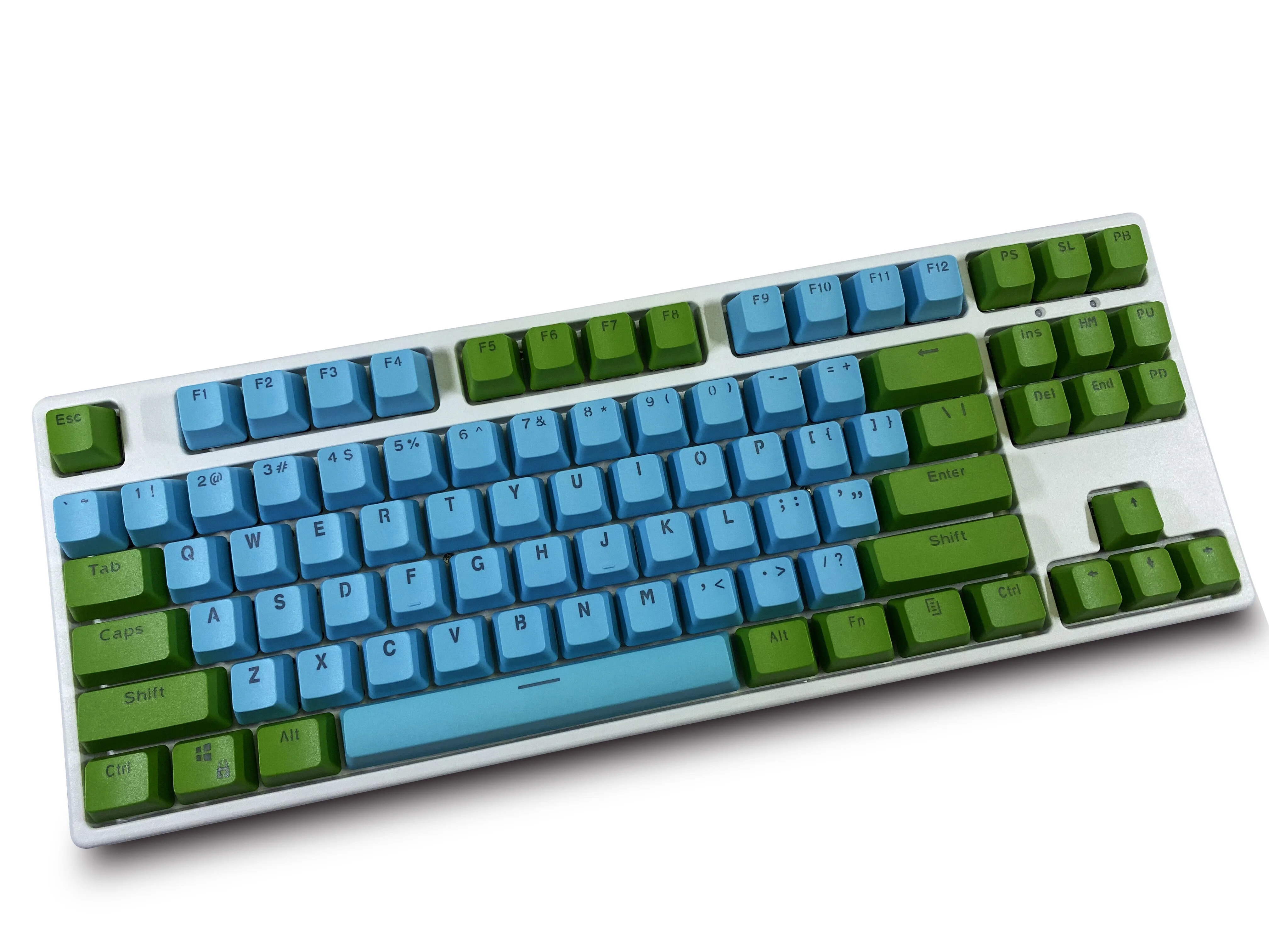 (Keycaps Only Sold)Dark Green Blue RK 87 keycaps PBT material OEM height, backlit two-color gaming mechanical keyboard keycaps