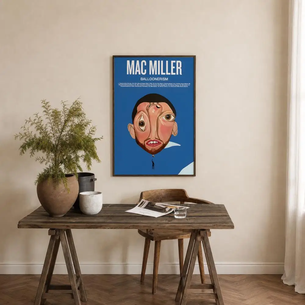 Rapper Mac Miller Poster Self‑Adhesive Waterproof PP Poster Coffee House Bar Wall Art Sticker Room Home Decor