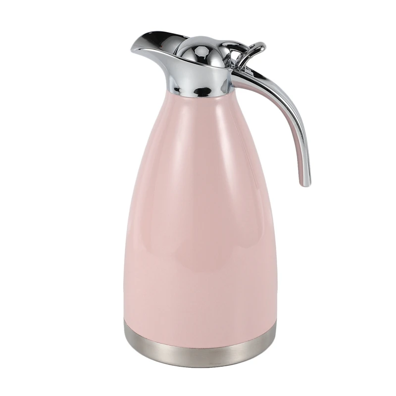 2L Flask Thermal Hot Water Jug Pitcher Stainless Steel Double Layer Insulated Pot Vacuum Bottle Coffee Milk Tea Kettle Water Pot