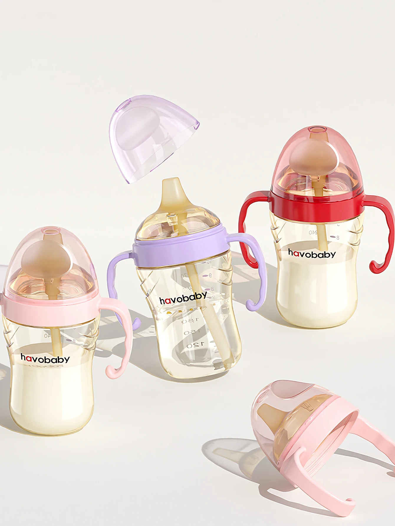 

Baby Training Cup PPSU Drinking Bottle with Straw Toddler Sippy Cup Anti-Choke Water Cup for 6 Months+ Infants