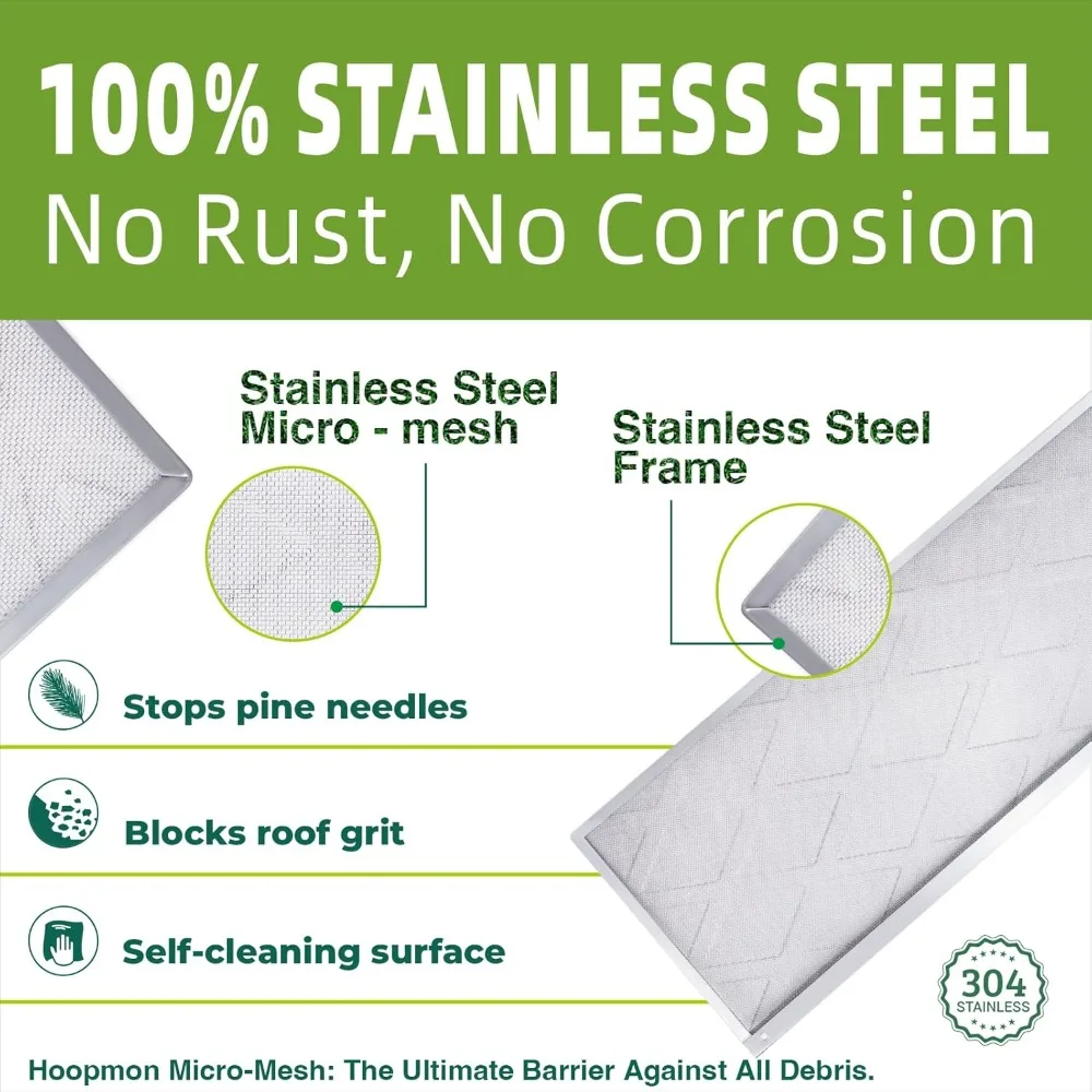 

Защита желоба из нержавеющей стали, микросетка, защита сосновой иглы длиной 50 футов, сделай сам, простая установка