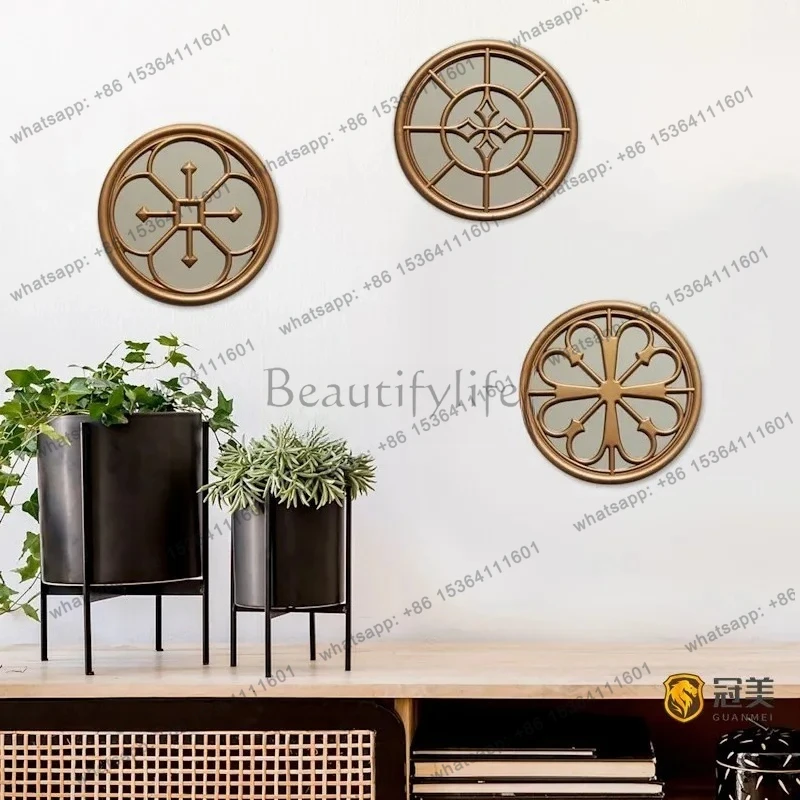 

European retro wall decorative mirror American living room dining side wall hanging mirror restaurant entrance, combination