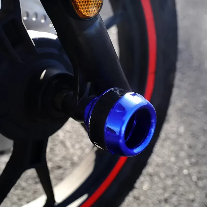 2pcs aluminum carbon fiber universal motorcycle drop protector front slider front fork cup slider anti-fall cup multi-color