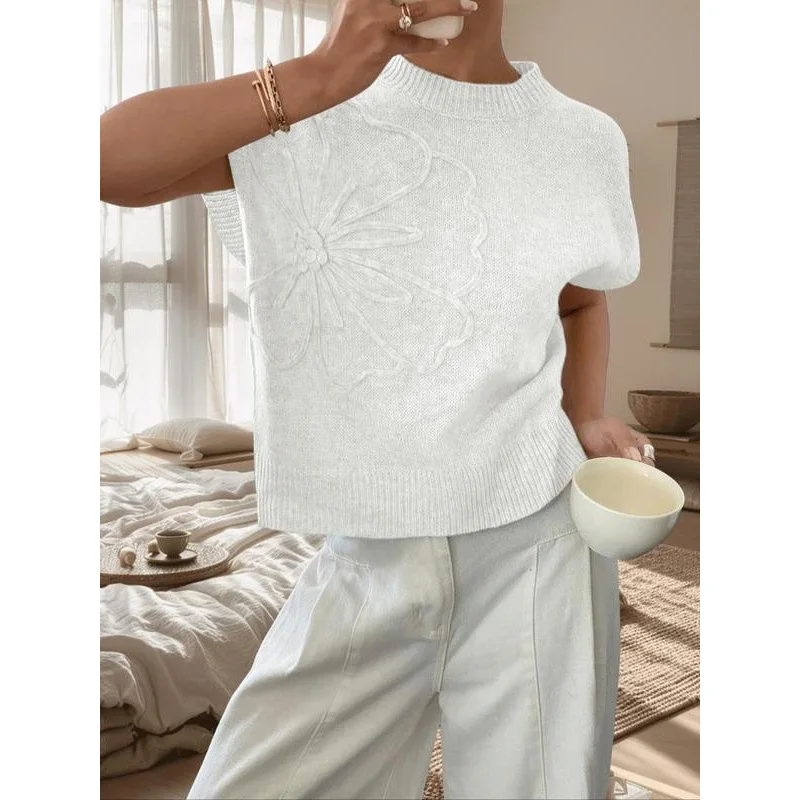 

Embroidered Knit Vest E 63510 Women's Fashionable Knitted Vest Spring 2026 Cross-Border Exclusive