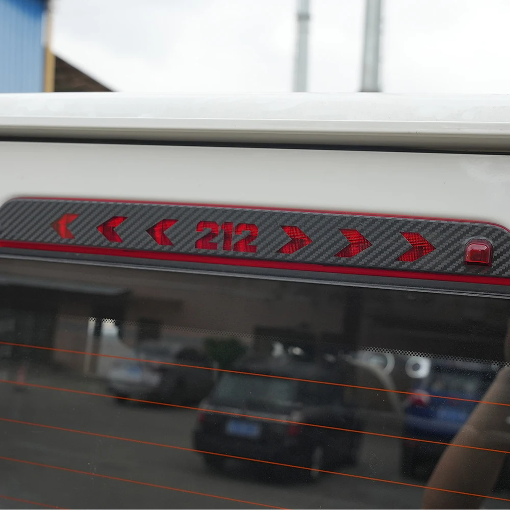 Car High Mounted Brake Light Decorative Strip Carbon Fiber Pattern Sticker For BAIC 212 T01 For BAW 212 T01