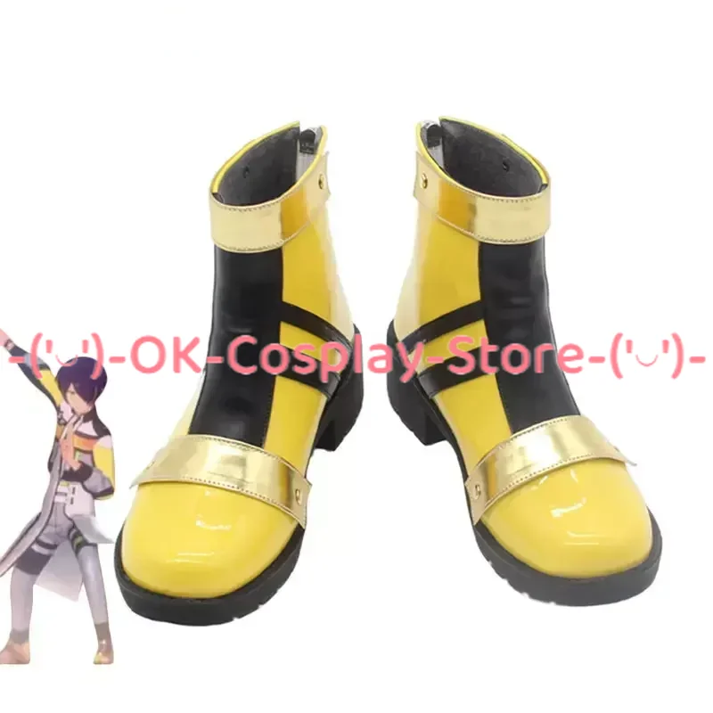 

Sengoku Shinobu Cosplay Shoes Game Ensemble Stars Comet Halation Cosplay Prop PU Leather Shoes Halloween Boots Custom Made