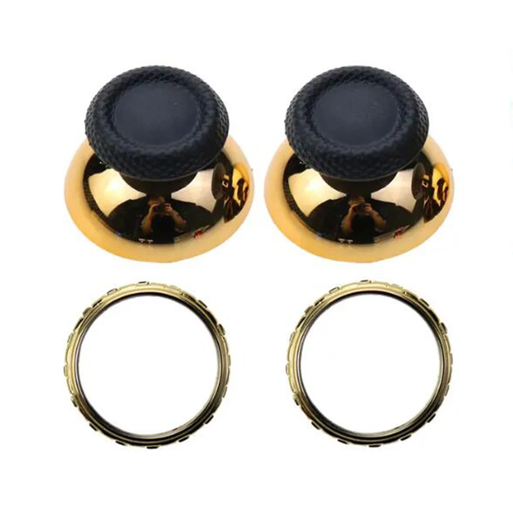 PS 5コントローラー用のクロームサムスティックアクセントリング、3Dアナログジョイスティックキャップ、交換用アクセサリー、1セット