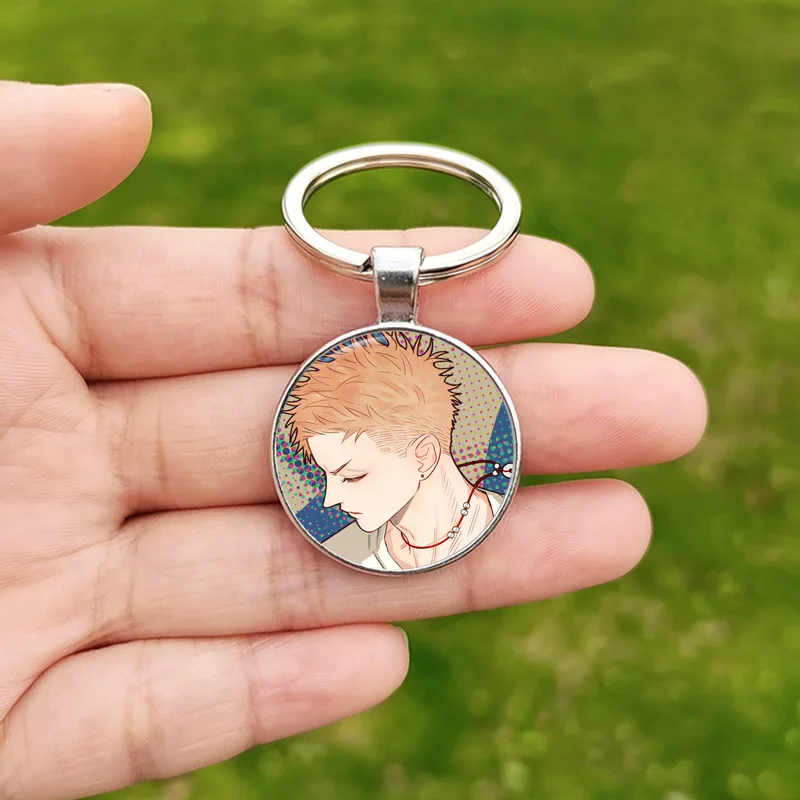 Anime 19 Days Keychain Old Xian Hetian Jian Yi Manga Figure Glass Custom Picture Handmade Pendant Key Chain Bag Keyring for Fans