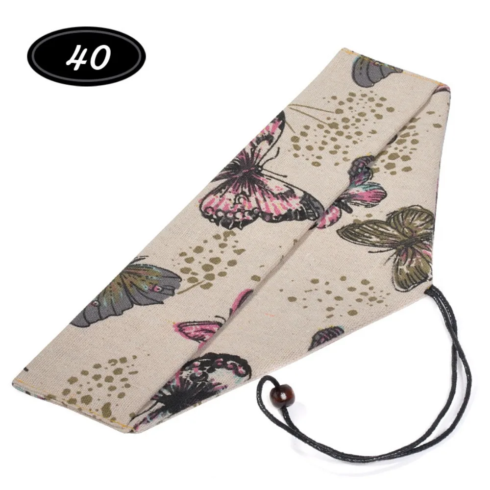 Reusable Cotton Linen Cutlery Pouch Roll-Up Design Portable Utensil Holder Japanese Style Cutlery Case Travel Utensil Storage