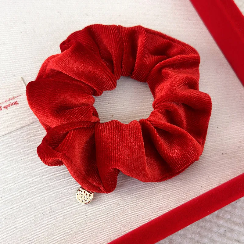 Women\'s Red Series ~ Retro Classic Red Velvet Hair Accessories Head Rope Hair Tie High Skull Top Headband Hair Ring