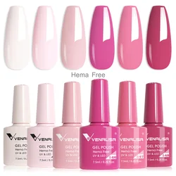 HEMA FREE Venalisa Gel Nail Polish Kit Full Coverage Gorgeous Color Soak off UV LED Semi Permanent Pink Varnish Gel Canni Supply